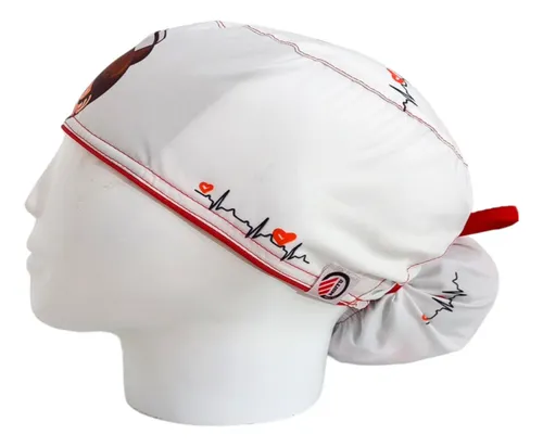 comprar Gorro Quirúrgico Enfermera Blanco Antifluido + Lanyard 