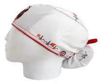Comprar Gorro Quirúrgico Enfermera Blanco Antifluido + Lanyard 