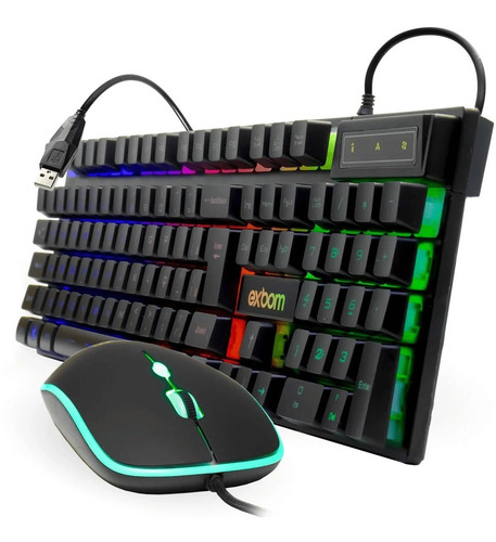 Imagem 1 de 8 de Kit Teclado + Mouse Gamer Rgb C/ Fio Poucas Unidades