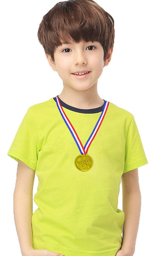 24 Medallas De Plástico Dorado Para Fiestas, Juegos,
