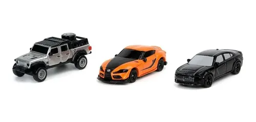 Miniaturas Jada Kit 3 Carros Velozes e Furiosos 1:64 Die Cast