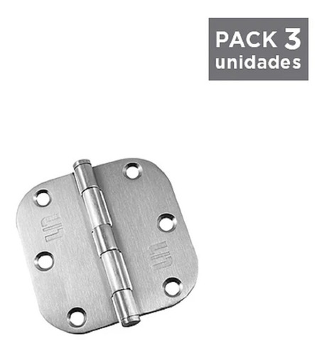 3 Bisagras Acero Inox Scanavini 25x25 S/rodamientos Y R5/8 