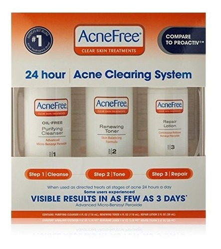 Acnefree 3 Paso Acné Kit De Tratamiento Con Peróxido De Benz