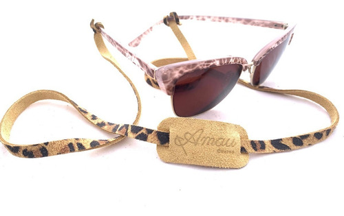 Imagen 2 de 2 de Strap De Cuero Amau Color Leopardo Trigo