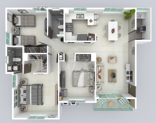Imagen 11 de 12 de Apartamentos En Planos Con Piscina, Santiago (hfa-233)