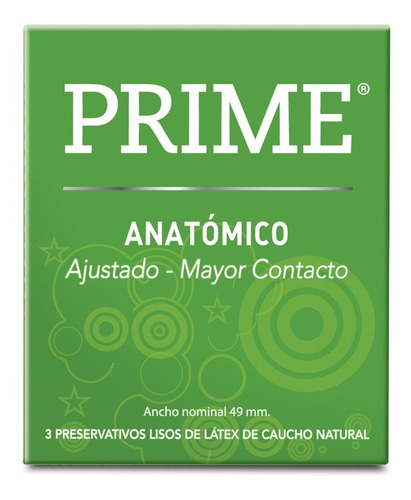 Preservativo Prime Anatomico 1 Cajita X 3