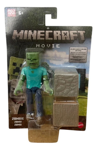 Minecraft Movie Serie 2 Zombie Figura Con Bloques De Roble