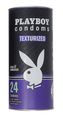 24 Condones Extra Lubricados Playboy Texturizados