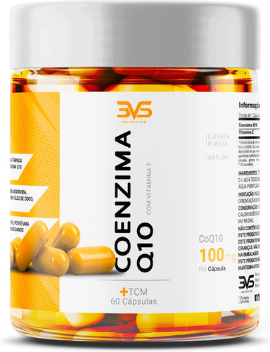 Coenzima Q10 Ubiquinol - Fórmula Avançada Com 100mg De Coenzima Por Cápsula Mais Tcm E Vitamina E - 60 Cápsulas