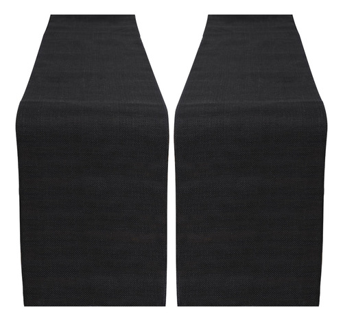 Corredor De Mesa De Yute Negro Rollo De Tela De Arpillera Pa