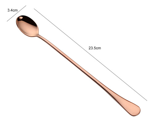 // 9 Cucharas De Mango Largo De Acero Inoxidable Para Té Y