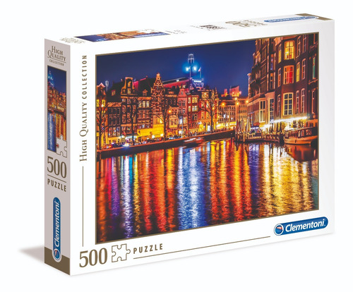 Amsterdam Luces De Noche Rompecabezas 500 Pz Clementoni