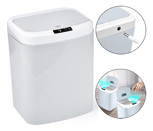 Papelero Baño Automático Inteligente Sensor De Proximidad16l