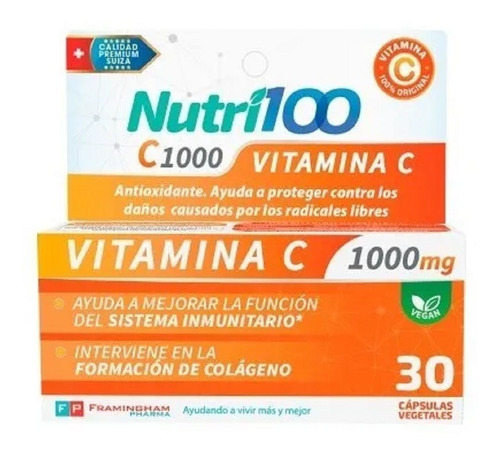 Nutri100 C1000 Vitamina C 1000 Mg X 30 Cápsulas