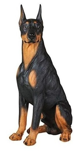 Cllx Adornos De Jardin, Estatua De Perro Doberman Realista,