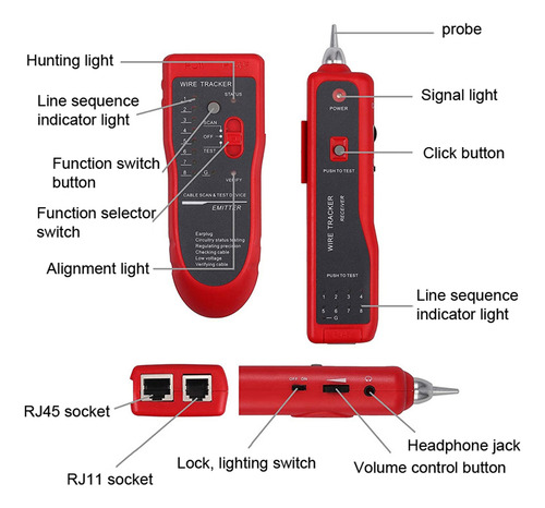 Medidor De Cables De Red Line Finder Line Jw-360 Patrol Find