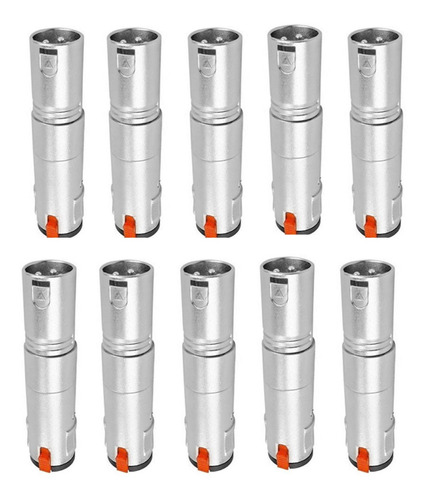 Imagem 1 de 7 de Kit 10 Plug Adaptador Star Cable Xlr/m - Jack J10m C/ Trava