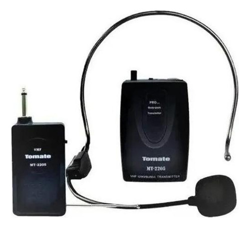 Microfone Profissional Wireless Mt-2205 Tomate - Preto