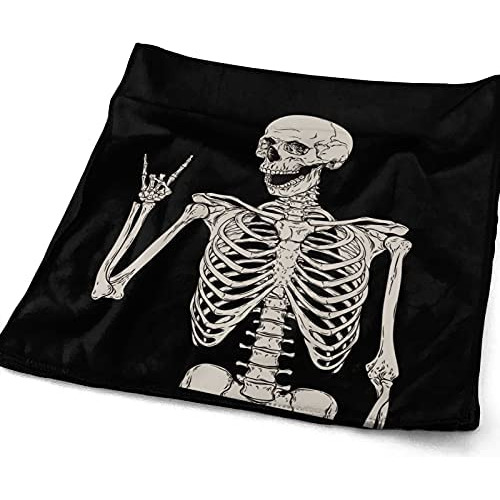 Rock And Roll Skeleton Hippie Skull Toallas Suaves Para Los
