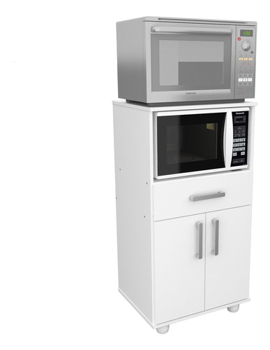 Imagen 2 de 9 de Mueble Para Microondas - Horno Eléctrico 1 Cajón 2 Puertas