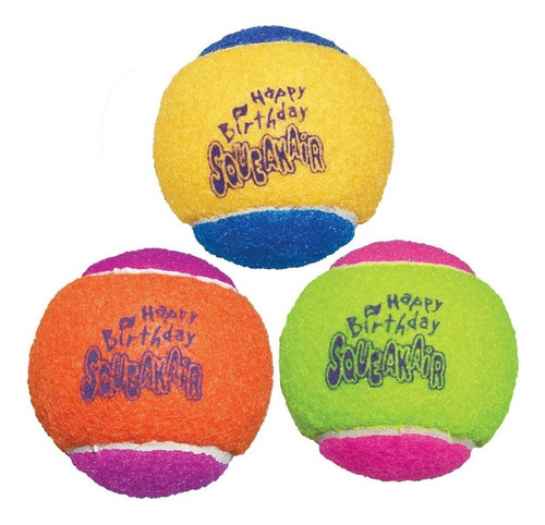 Imagen 1 de 7 de Juguete Para Perro Pelota Birthday Kong Sonido Pack3 Talla M