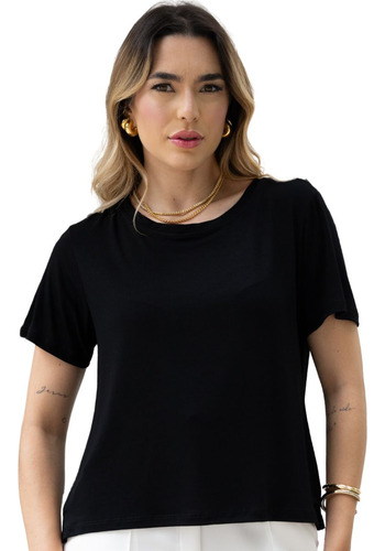 Blusa Feminina Social Soltinha Malha De Viscose