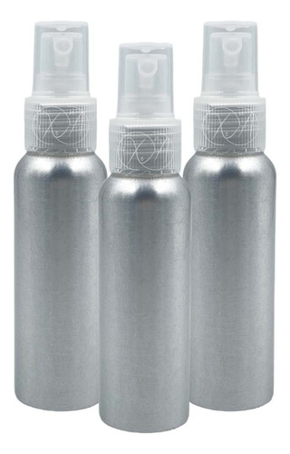 10 Envase Botella Aluminio 80 Ml Con Atomizador Blanco!