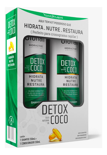 Kit Shampoo + Condicionador Hidratante Óleo De Coco 350ml