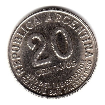 Moneda Argentina 20 Centavos 1950