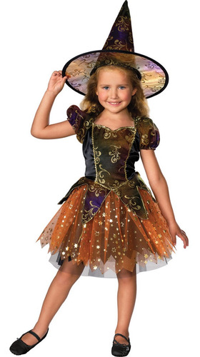 Disfraz Talla 2t-4t Para Niña Bruja Elegante, Halloween 