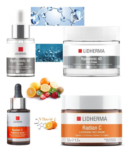 X4 Hyaluronic 4d + Radian C Vitamina C Hialuronico Lidherma 