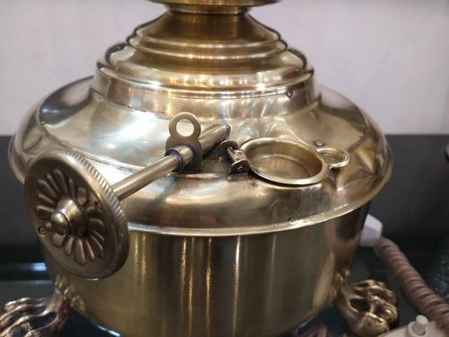 Imagen 9 de 10 de Antigua Lámpara Velador De Bronce Con Base De Calentador