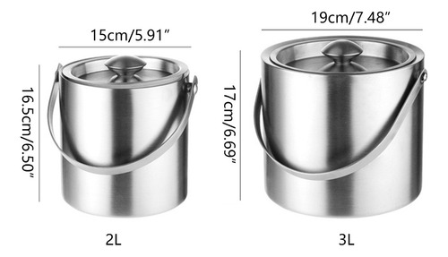 Para Cubitera De Acero Inoxidable Con Tapa For Home Bar,