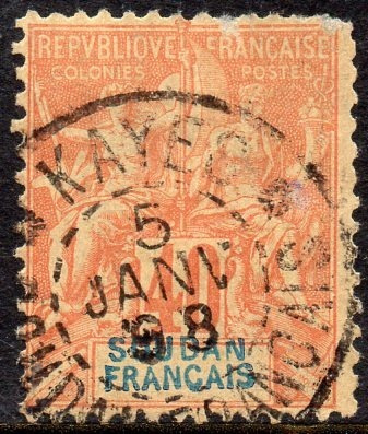Sudán Francés Sello Navegación De Francia X 40c. Año 1894 