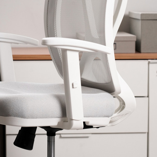 Imagen 9 de 10 de Silla De Oficina Alma White Con Brazos Regulables