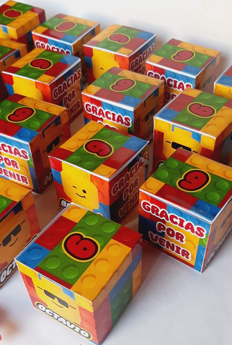Cajitas Cubo Golosinas Souvenirs Lego X10 Cumpleaños