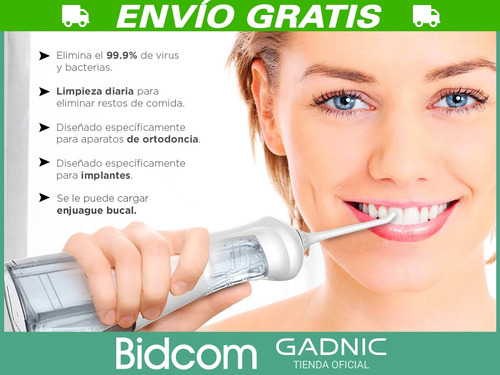 Imagen 3 de 10 de Ducha Bucal Irrigador Dental Gadnic Blanqueamiento 1400 Mah