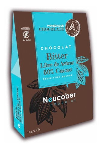 Chocolate Bitter Neucober 60% Cacao Libre De Azúcar 1 Kl