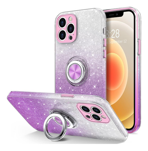 Funda Hython Para iPhone 12 Pro Max Glitter Grad Purple