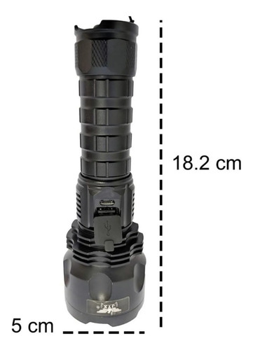 Lanterna T9 Tática Militar Recarregável Com Power Bank