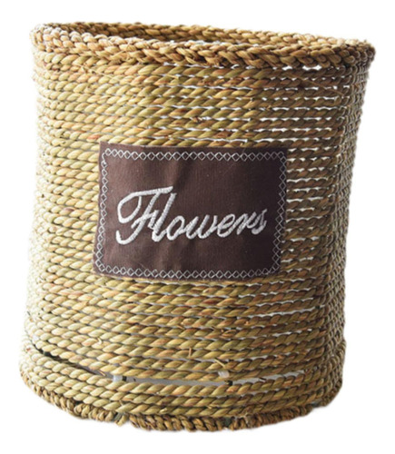 Maceta Tejida De Paja, Cesta Para Flores, Cilíndrico