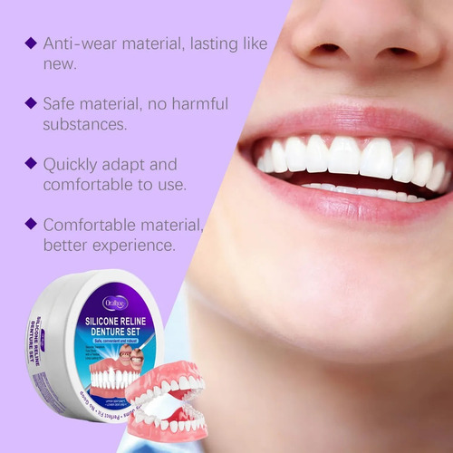 . Conjunto De Prótesis Dentales, Kit Reline De Silicone Para