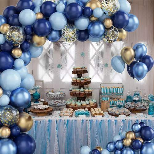 Guirnalda De Globos Azules Decoración De Arco De Cumpleaños