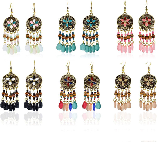 Idealway - Aretes De Gota Indios De Jhumka Jhumki Para Mujer