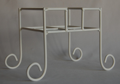 Pie Artesanal Para Dispenser Cuadrado Modelo Py Blanco