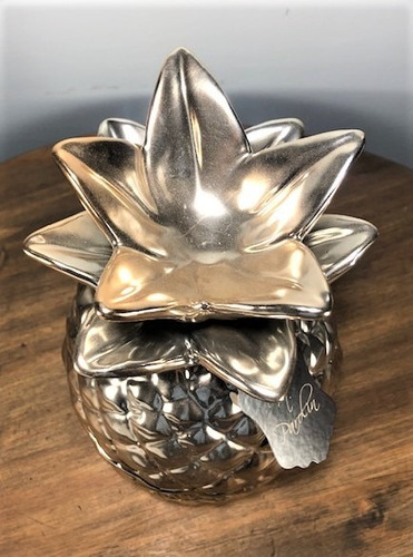 Imagem 4 de 6 de Pote Cerâmica Abacaxi Rose Gold 28cm
