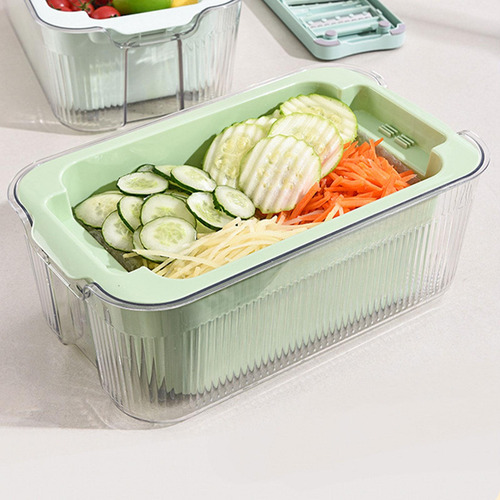 Fatiador Mandoline Para Cozinha Verde Com 6 Lâminas