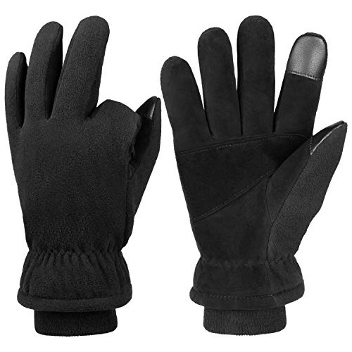 Guantes De Invierno Con Calefacción Hombres Mujeres Piel De 