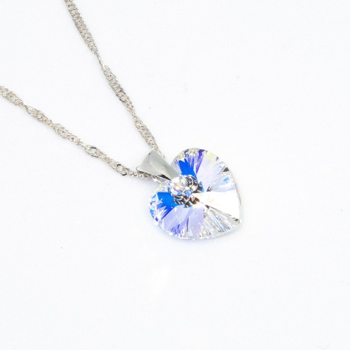 Conjunto Cadena 45/50cm + Dije Swarovski 10mm Plata 925