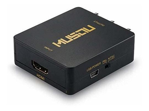 Conversor Hdmi 3rca Av Compuesto 1080p Negro